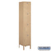 Salsbury 15" Wide Four Tier Standard Metal Locker - 1 Wide - 6 Feet High - 15 Inches Deep - Tan - Unassembled - Sweatfully
