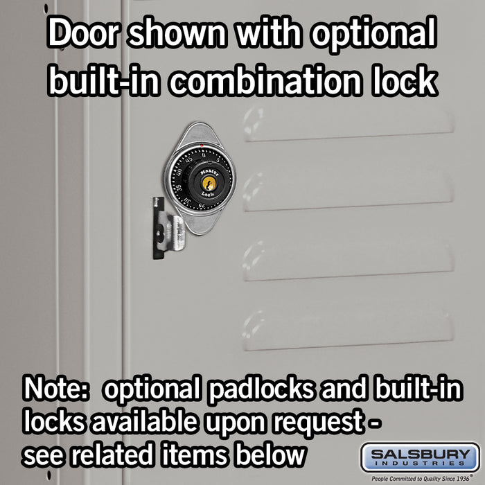 Salsbury 15" Wide Four Tier Standard Metal Locker - 1 Wide - 6 Feet High - 18 Inches Deep - Gray - Assembled - Sweatfully