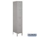 Salsbury 15" Wide Four Tier Standard Metal Locker - 1 Wide - 6 Feet High - 18 Inches Deep - Gray - Assembled - Sweatfully