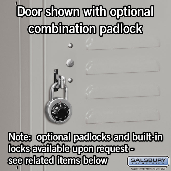 Salsbury 15" Wide Four Tier Standard Metal Locker - 1 Wide - 6 Feet High - 18 Inches Deep - Gray - Unassembled - Sweatfully