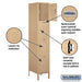 Salsbury 15" Wide Four Tier Standard Metal Locker - 1 Wide - 6 Feet High - 18 Inches Deep - Tan - Assembled - Sweatfully