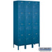 Salsbury 15" Wide Four Tier Standard Metal Locker - 3 Wide - 6 Feet High - 15 Inches Deep - Blue - Unassembled - Sweatfully