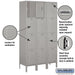 Salsbury 15" Wide Four Tier Standard Metal Locker - 3 Wide - 6 Feet High - 15 Inches Deep - Gray - Unassembled - Sweatfully