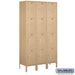 Salsbury 15" Wide Four Tier Standard Metal Locker - 3 Wide - 6 Feet High - 15 Inches Deep - Tan - Assembled - Sweatfully
