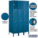 Salsbury 15" Wide Four Tier Standard Metal Locker - 3 Wide - 6 Feet High - 18 Inches Deep - Blue - Assembled - Sweatfully