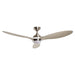 56" Bernardino Modern Brushed Nickel DC Motor Downrod Mount Reversible Ceiling Fan with Lighting and Remote Control - Sweatfully
