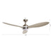 56" Bernardino Modern Brushed Nickel DC Motor Downrod Mount Reversible Ceiling Fan with Lighting and Remote Control - Sweatfully