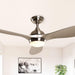 56" Bernardino Modern Brushed Nickel DC Motor Downrod Mount Reversible Ceiling Fan with Lighting and Remote Control - Sweatfully