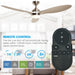 56" Bernardino Modern Brushed Nickel DC Motor Downrod Mount Reversible Ceiling Fan with Lighting and Remote Control - Sweatfully