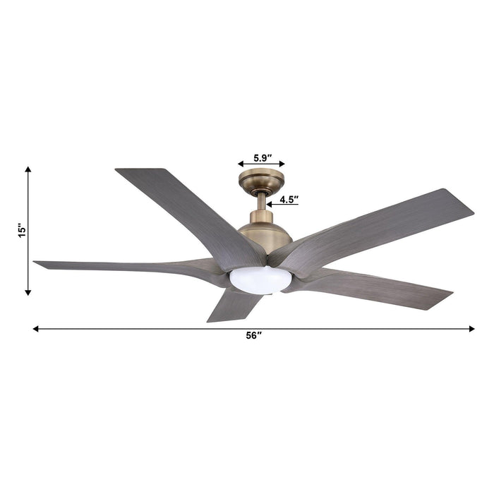56" Genoa Farmhouse DC Motor Downrod Mount Reversible Ceiling Fan with Lighting and Remote Control - Sweatfully