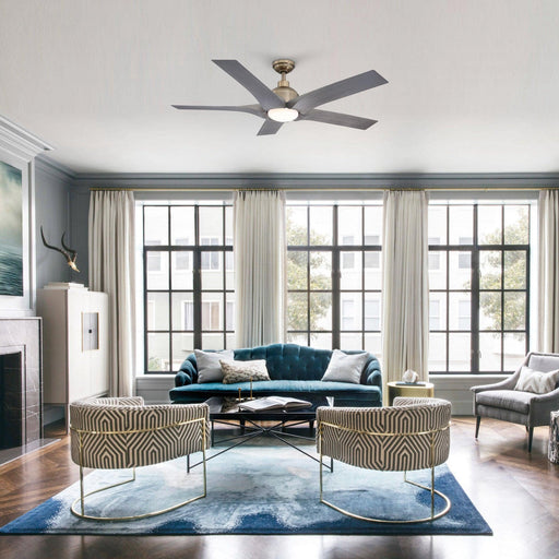 56" Genoa Farmhouse DC Motor Downrod Mount Reversible Ceiling Fan with Lighting and Remote Control - Sweatfully