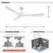 56" Modern DC Motor Downrod Mount Reversible Ceiling Fan with Remote Control - Sweatfully