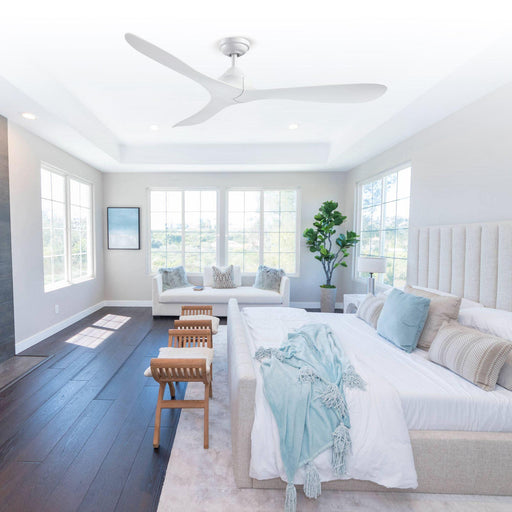 56" Modern DC Motor Downrod Mount Reversible Ceiling Fan with Remote Control - Sweatfully