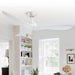56" Modern DC Motor Downrod Mount Reversible Ceiling Fan with Remote Control - Sweatfully