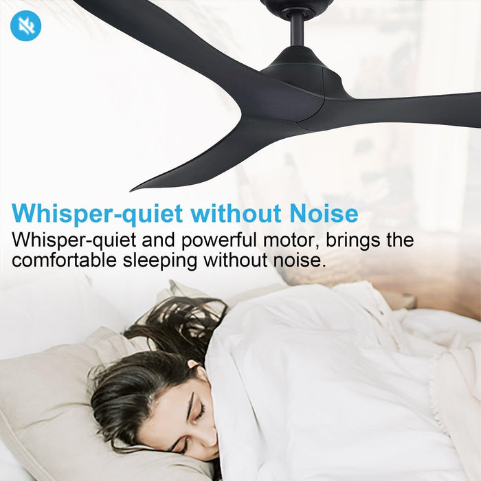 56" Modern DC Motor Downrod Mount Reversible Ceiling Fan with Remote Control - Sweatfully