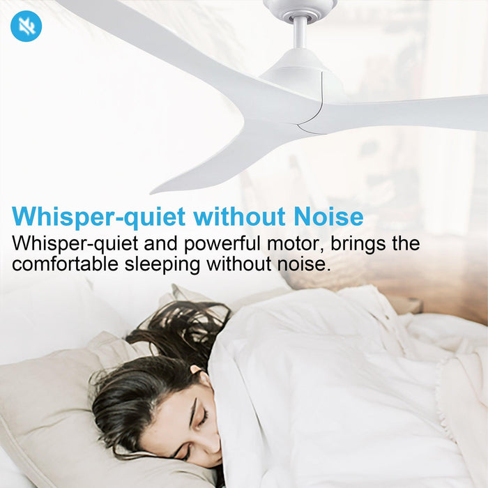 56" Modern DC Motor Downrod Mount Reversible Ceiling Fan with Remote Control - Sweatfully