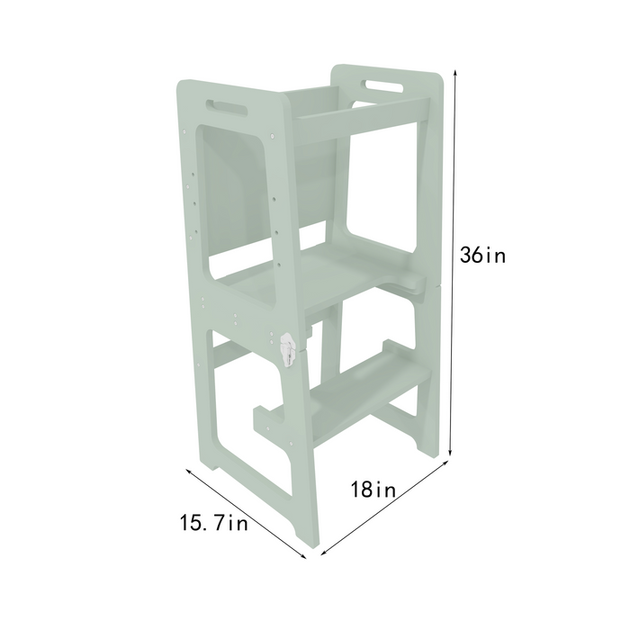 Date - 4 in 1 Kitchen Tower, Desk, Step Stool and Chalkboard - Sweatfully