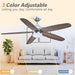 52" Dicken Farmhouse Downrod Mount Reversible Ceiling Fan with Lighting and Remote Control - Sweatfully