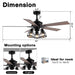52" Kashmir Traditional Downrod Mount Reversible Ceiling Fan with Lighting and Remote Control - Sweatfully