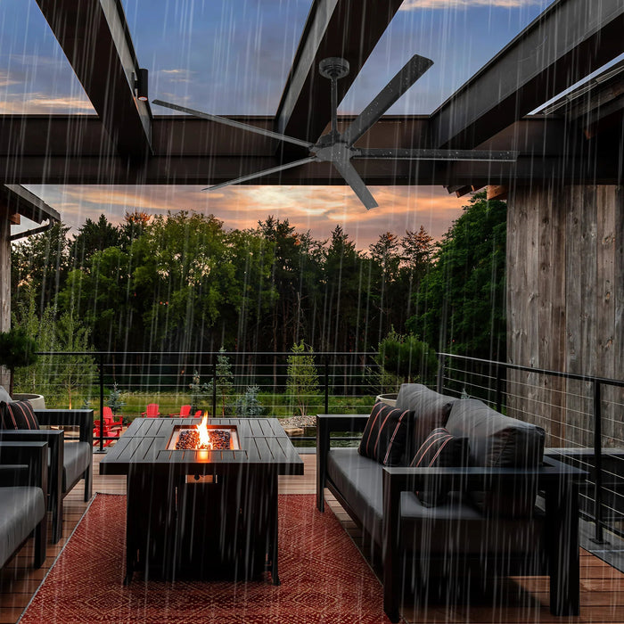 72 Inch 84 Inch Winni All-Aluminum IPX4 Outdoor Ceiling Fan with Remote Control - Sweatfully