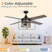 52" Mirelle Farmhouse Downrod Mount Reversible Ceiling Fan with Lighting and Remote Control - Sweatfully