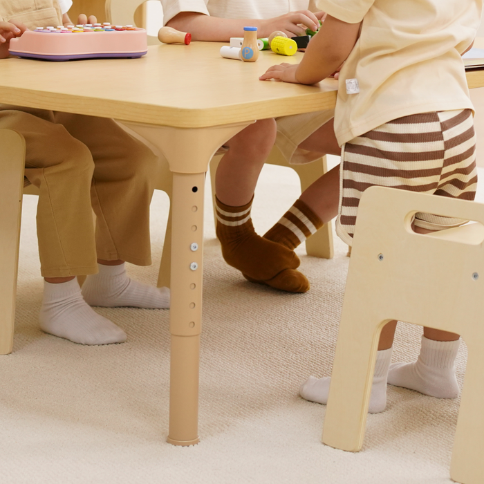 Avenlur Adrian Multi-Height Adjustable Wooden Table and Chairs Set - Montessori Inspired for Toddlers & Kids - Sweatfully