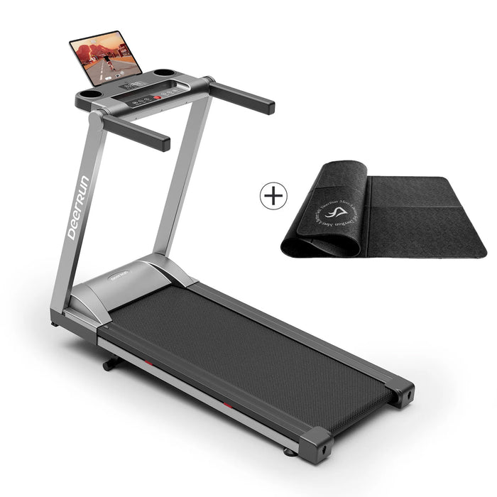 DeerRun A1 Pro Move+  6% Incline Foldable Treadmill——2025 Upgraded Chip & NFC Support | 350Lbs, 10mph Silver - Sweatfully