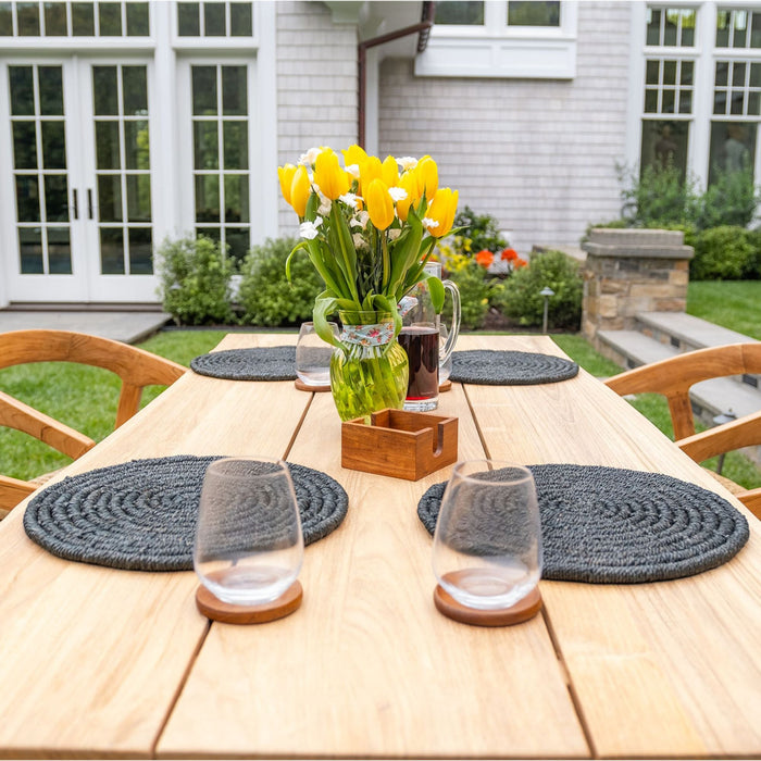 Ubud Natural Teak 4-6 Person Indoor or Outdoor Dining Table - 79" - Sweatfully