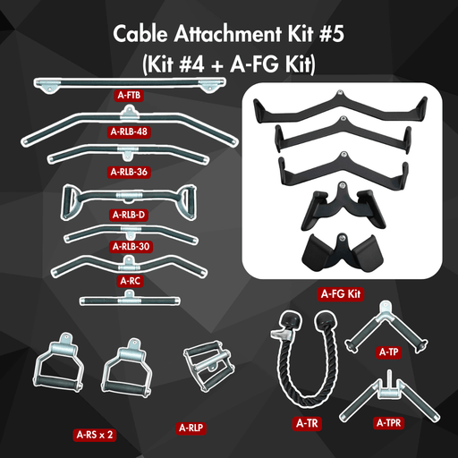 Ultimate Cable Attachment Kit - Cable Attachment Kit #5 - Muscle D Fitness - Lat Bar Double Handle Kit - Sweatfully