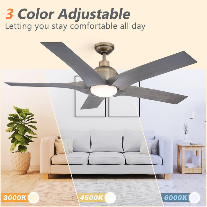 56" Genoa Farmhouse DC Motor Downrod Mount Reversible Ceiling Fan with Lighting and Remote Control - Sweatfully