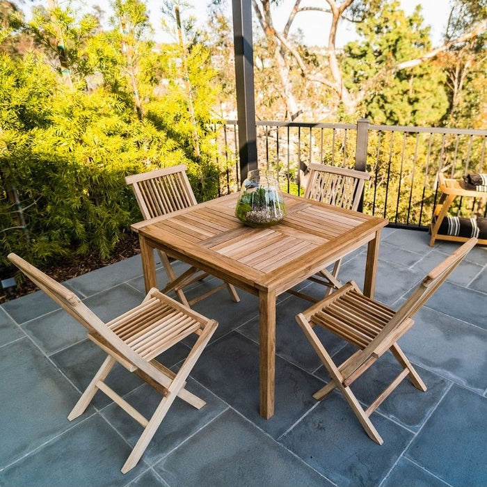 Telluride Teak Outdoor Patio Folding Chair - Sweatfully