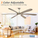 72" Jaydn Farmhouse Satin Nickel DC Motor Downrod Mount Reversible Ceiling Fan with Lighting and Remote Control - Sweatfully