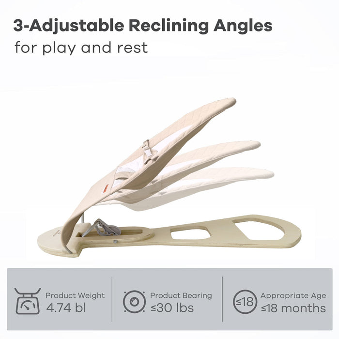 Avenlur Fir Wooden Baby Bouncer – Foldable Infant Rocker with Play Arch - Sweatfully