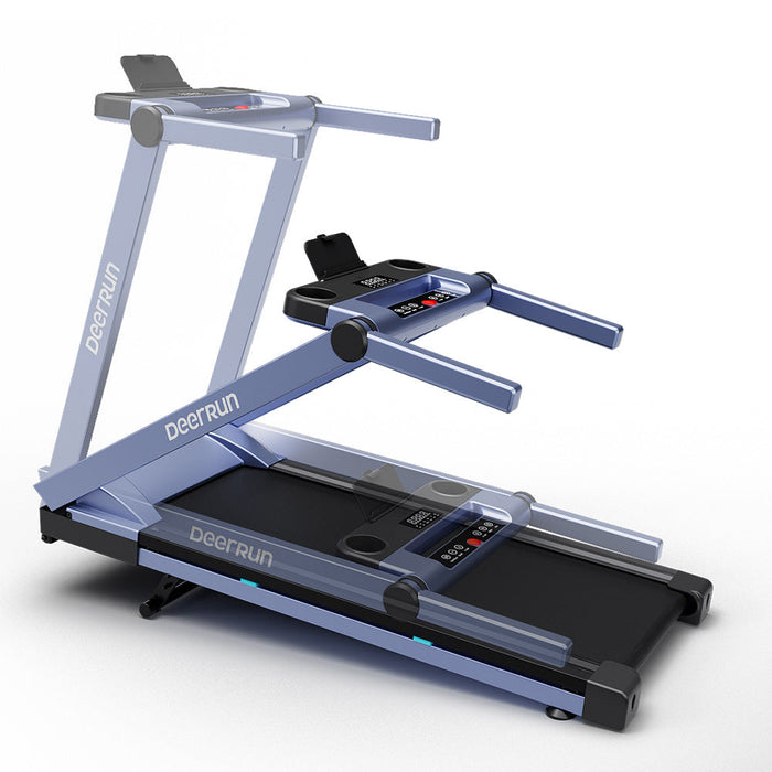 DeerRun A1 Pro Move+  6% Incline Foldable Treadmill——2025 Upgraded Chip & NFC Support | 350Lbs, 10mph Blue - Sweatfully