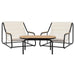 Outdoor Chaise Lounge Chairs Set of 3 with Acacia Side Table, Pool Lounge Chairs for Lawn, Deck, Beach - Sweatfully