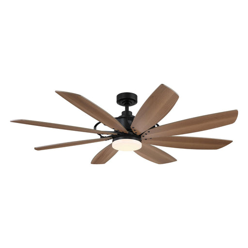 60" Antone Industrial DC Motor Downrod Mount Reversible Ceiling Fan with Lighting and Remote Control - Sweatfully