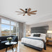 60" Antone Industrial DC Motor Downrod Mount Reversible Ceiling Fan with Lighting and Remote Control - Sweatfully