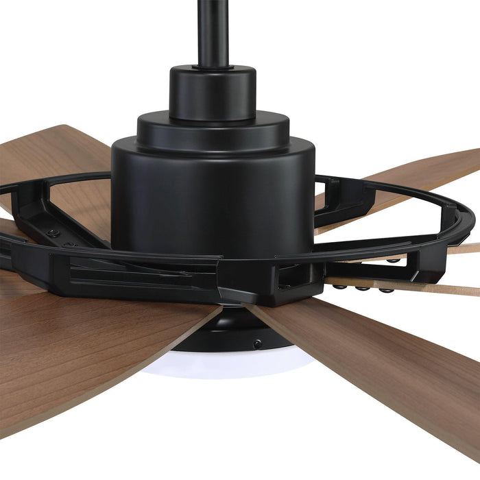 60" Antone Industrial DC Motor Downrod Mount Reversible Ceiling Fan with Lighting and Remote Control - Sweatfully