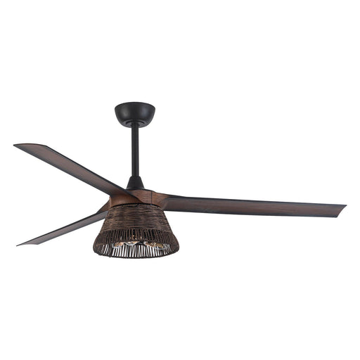 60" Farmhouse Downrod Mount Reversible Ceiling Fan with Lighting and Remote Control - Sweatfully