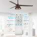 60" Farmhouse Downrod Mount Reversible Ceiling Fan with Lighting and Remote Control - Sweatfully