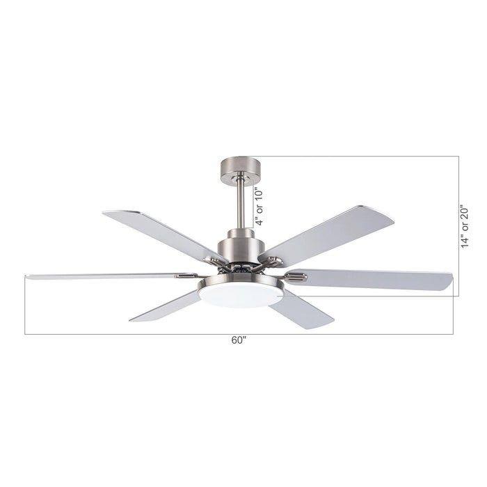 60" Lucknow Modern Ceiling Fan with Lighting and Remote Control - Sweatfully