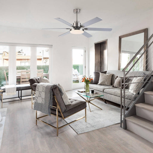 60" Lucknow Modern Ceiling Fan with Lighting and Remote Control - Sweatfully