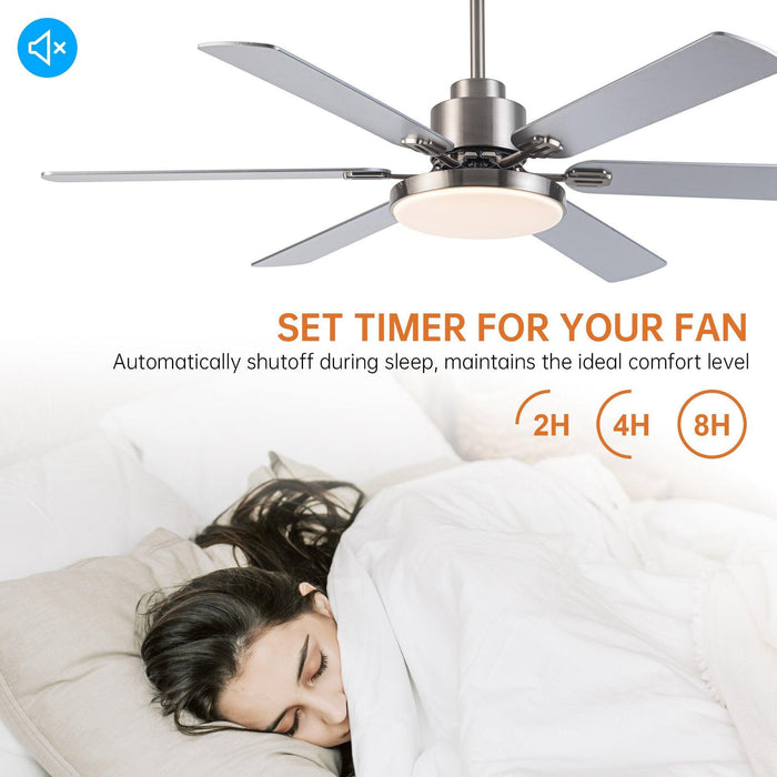 60" Lucknow Modern Ceiling Fan with Lighting and Remote Control - Sweatfully