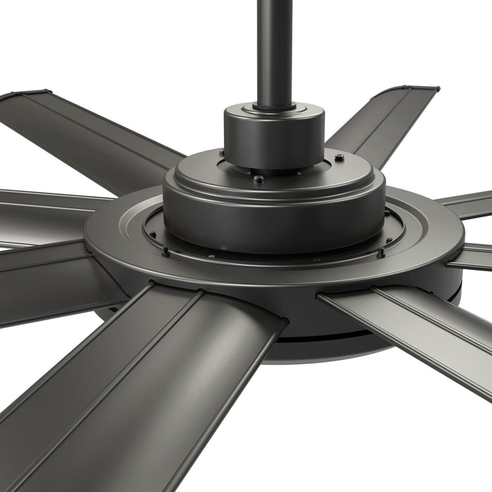60" Industrial DC Motor Downrod Mount Ceiling Fan with Lighting and Remote Control - Sweatfully