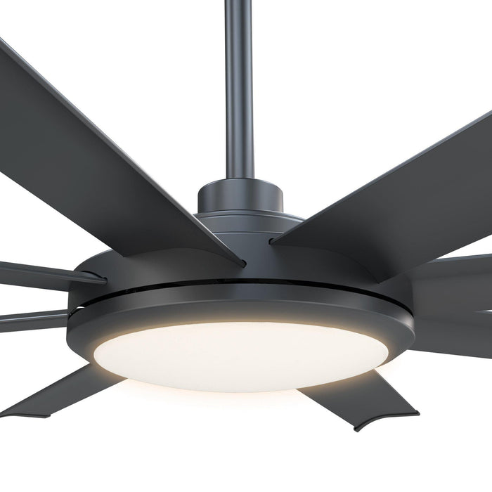 60" Industrial DC Motor Downrod Mount Ceiling Fan with Lighting and Remote Control - Sweatfully