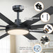 60" Industrial DC Motor Downrod Mount Ceiling Fan with Lighting and Remote Control - Sweatfully