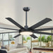 60" Industrial DC Motor Downrod Mount Ceiling Fan with Lighting and Remote Control - Sweatfully