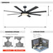 60" Industrial DC Motor Downrod Mount Ceiling Fan with Lighting and Remote Control - Sweatfully