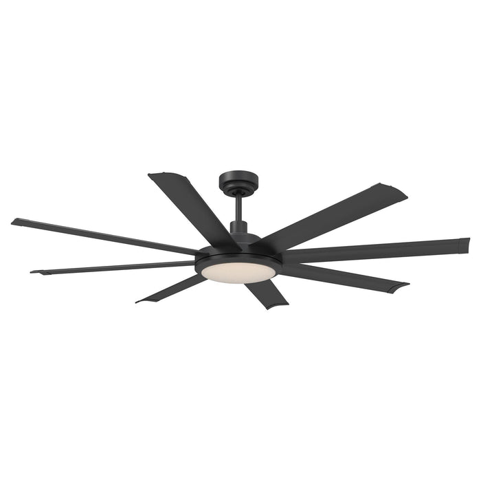 60" Industrial DC Motor Downrod Mount Ceiling Fan with Lighting and Remote Control - Sweatfully