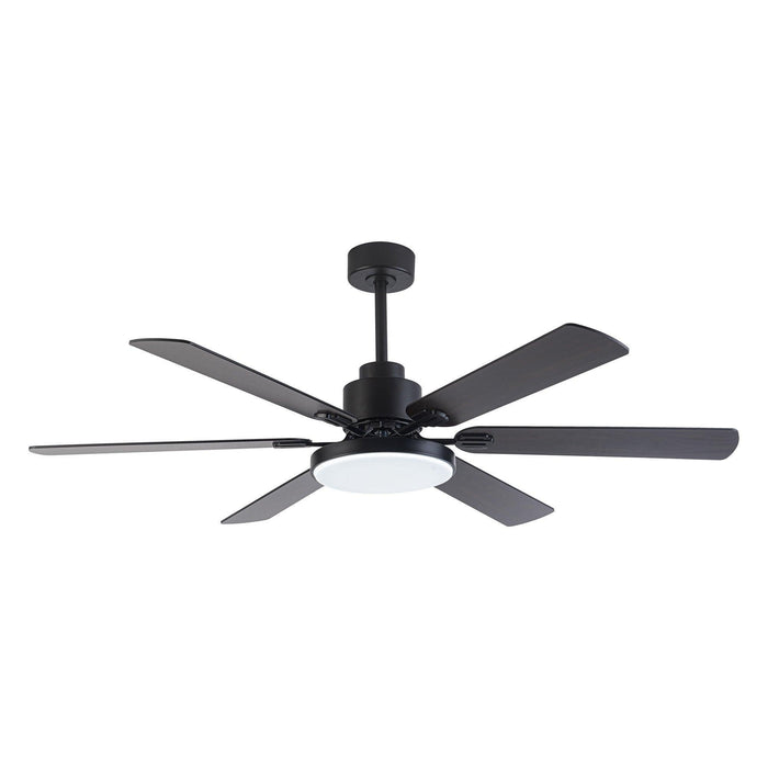 60" Industrial DC Motor Downrod Mount Reversible Ceiling Fan with Lighting and Remote Control - Sweatfully